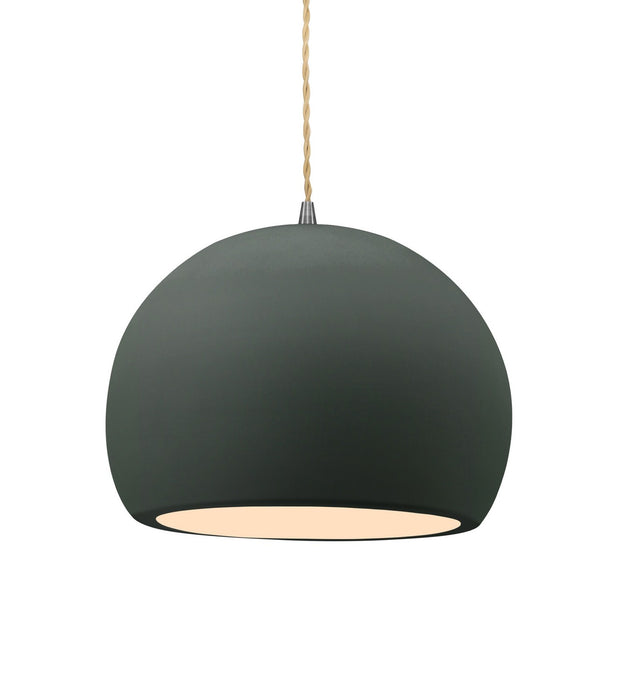 Justice Designs - CER-6533-PWGN-NCKL-BEIG-TWST - One Light Pendant - Radiance - Pewter Green