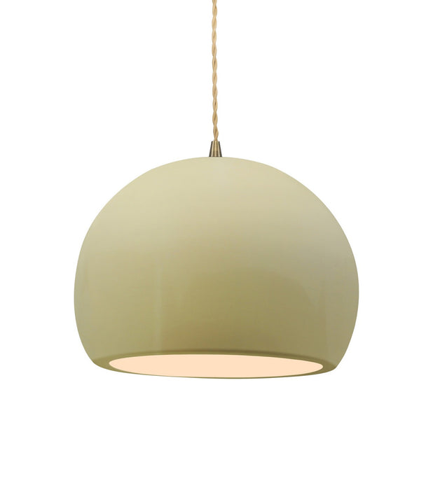 Justice Designs - CER-6533-VAN-ABRS-BEIG-TWST - One Light Pendant - Radiance - Vanilla (Gloss)