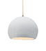 Justice Designs - CER-6533-WHT-ABRS-BEIG-TWST - One Light Pendant - Radiance - Gloss White