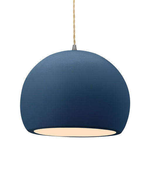 Justice Designs - CER-6535-MDMT-NCKL-BEIG-TWST - One Light Pendant - Radiance - Midnight Sky w/ Matte White