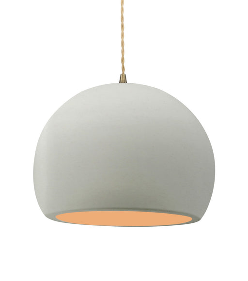 Justice Designs - CER-6535-MTGD-ABRS-BEIG-TWST - One Light Pendant - Radiance - Matte White w/ Champagne Gold