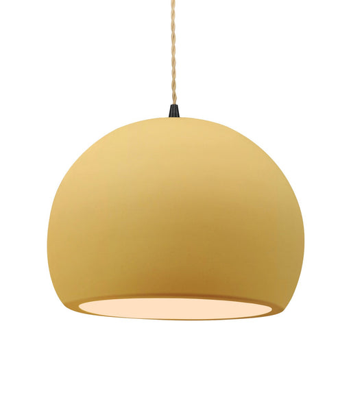 Justice Designs - CER-6535-MYLW-MBLK-BEIG-TWST - One Light Pendant - Radiance - Muted Yellow