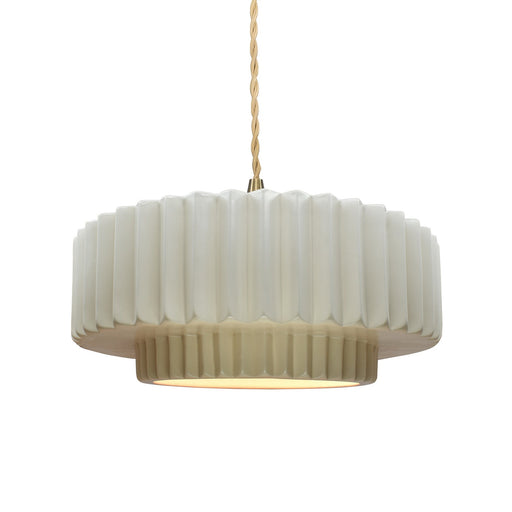 Justice Designs - CER-6553-MAT-BRSS-BEIG-TWST - One Light Pendant - Radiance - Matte White