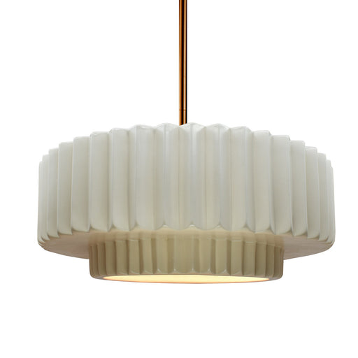 Justice Designs - CER-6553-MAT-BRSS-RIGID - One Light Pendant - Radiance - Matte White