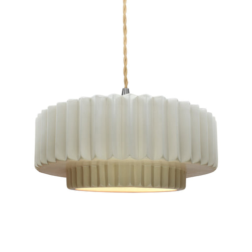 Justice Designs - CER-6553-MAT-NCKL-BEIG-TWST - One Light Pendant - Radiance - Matte White