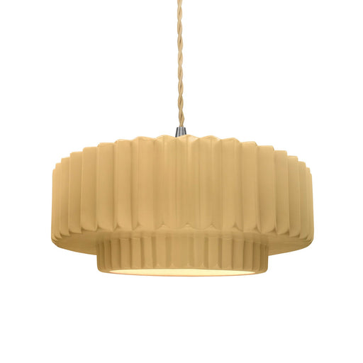 Justice Designs - CER-6553-MYLW-NCKL-BEIG-TWST - One Light Pendant - Radiance - Muted Yellow