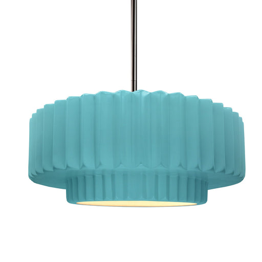 Justice Designs - CER-6553-RFPL-NCKL-RIGID - One Light Pendant - Radiance - Reflecting Pool