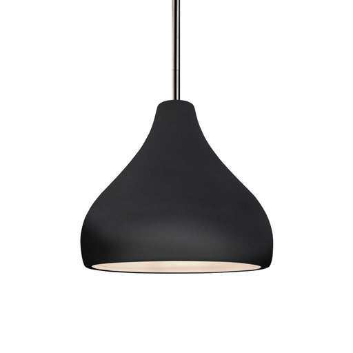 Justice Designs - CER-6560-BLK-NCKL-RIGID - One Light Pendant - Radiance - Gloss Black