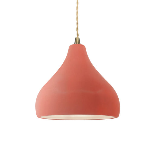 Justice Designs - CER-6560-BSH-ABRS-BEIG-TWST - One Light Pendant - Radiance - Gloss Blush