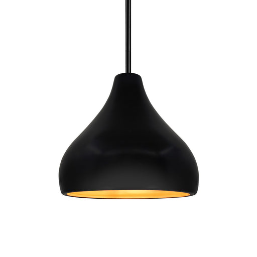 Justice Designs - CER-6560-CBGD-MBLK-RIGID - One Light Pendant - Radiance - Carbon Matte Black w/ Champagne Gold