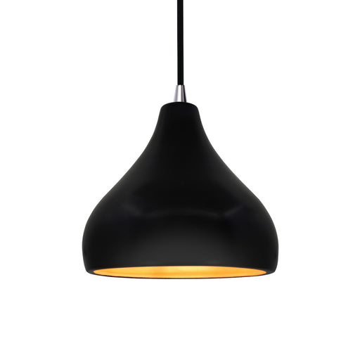 Justice Designs - CER-6560-CBGD-NCKL-BKCD - One Light Pendant - Radiance - Carbon Matte Black w/ Champagne Gold