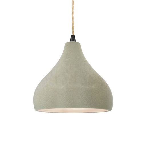 Justice Designs - CER-6560-CKC-MBLK-BEIG-TWST - One Light Pendant - Radiance - Celadon Green Crackle