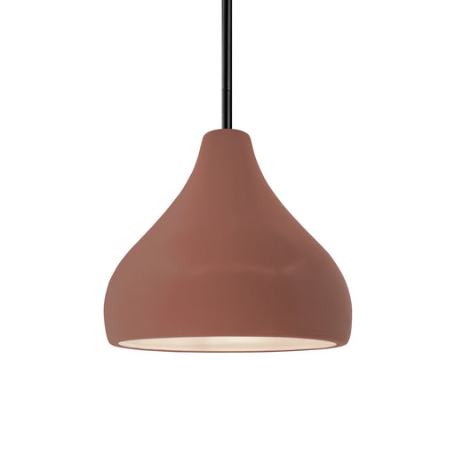 Justice Designs - CER-6560-CLAY-MBLK-RIGID - One Light Pendant - Radiance - Canyon Clay