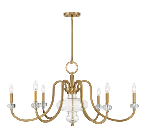 Savoy House - 1-5802-6-322 - Six Light Chandelier - Bergdorf - Warm Brass