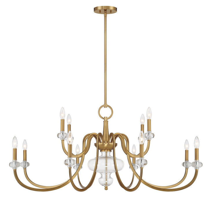 Savoy House - 1-5803-12-322 - 12 Light Chandelier - Bergdorf - Warm Brass