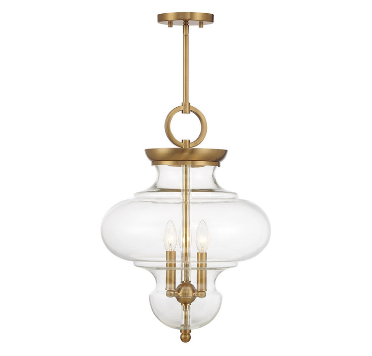 Savoy House - 7-5801-3-322 - Three Light Pendant - Bergdorf - Warm Brass