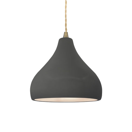 Justice Designs - CER-6560-GRY-ABRS-BEIG-TWST - One Light Pendant - Radiance - Gloss Grey