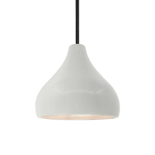 Justice Designs - CER-6560-MAT-MBLK-RIGID - One Light Pendant - Radiance - Matte White