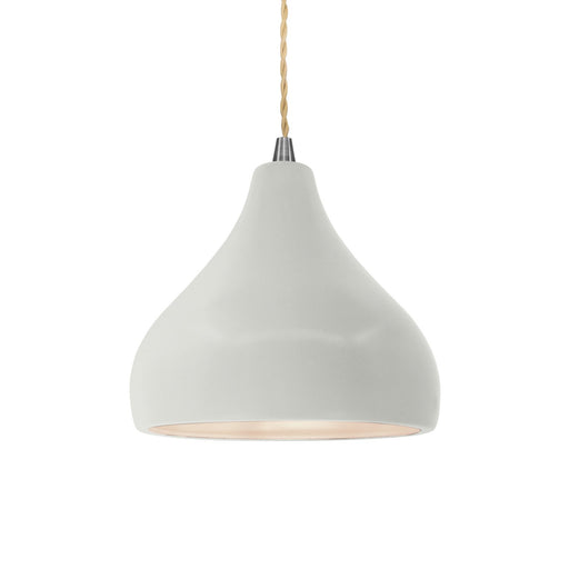 Justice Designs - CER-6560-MAT-NCKL-BEIG-TWST - One Light Pendant - Radiance - Matte White