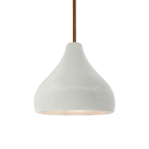 Justice Designs - CER-6560-MAT-NCKL-RIGID - One Light Pendant - Radiance - Matte White