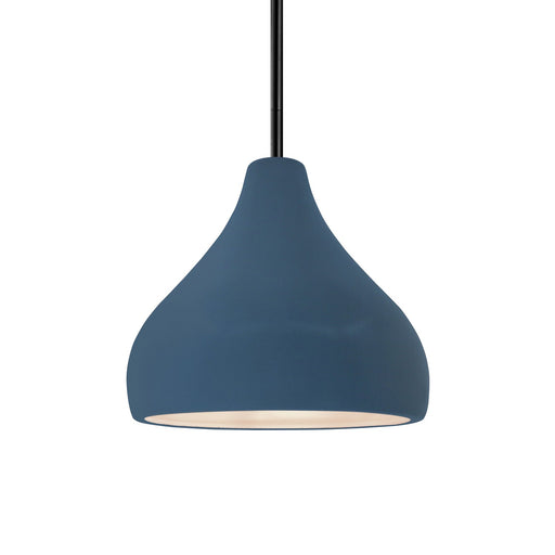 Justice Designs - CER-6560-MDMT-MBLK-RIGID - One Light Pendant - Radiance - Midnight Sky w/ Matte White