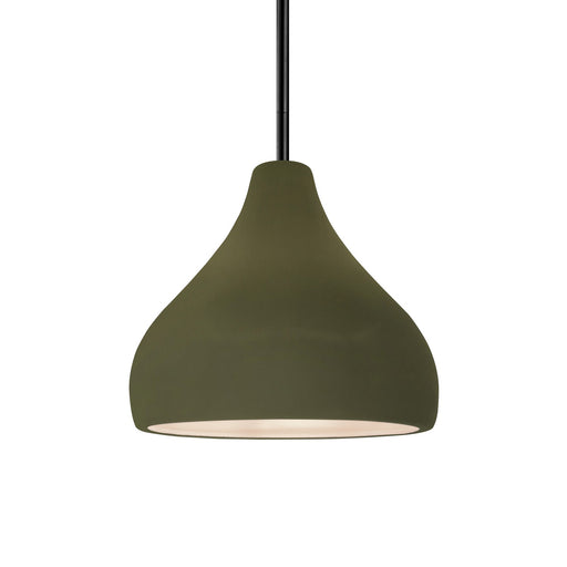 Justice Designs - CER-6560-MGRN-MBLK-RIGID - One Light Pendant - Radiance - Matte Green