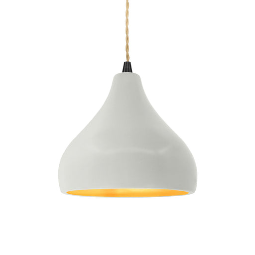 Justice Designs - CER-6560-MTGD-MBLK-BEIG-TWST - One Light Pendant - Radiance - Matte White w/ Champagne Gold