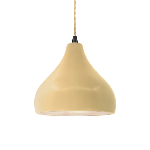 Justice Designs - CER-6560-MYLW-MBLK-BEIG-TWST - One Light Pendant - Radiance - Muted Yellow