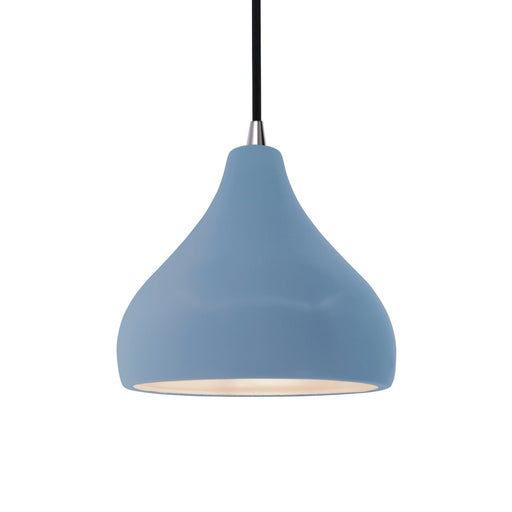 Justice Designs - CER-6560-SKBL-NCKL-BKCD - One Light Pendant - Radiance - Sky Blue