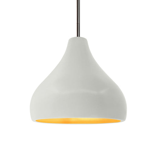 Justice Designs - CER-6563-MTGD-NCKL-RIGID - One Light Pendant - Radiance - Matte White w/ Champagne Gold