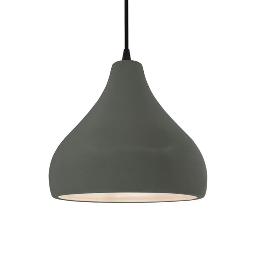 Justice Designs - CER-6563-PWGN-MBLK-BKCD - One Light Pendant - Radiance - Pewter Green