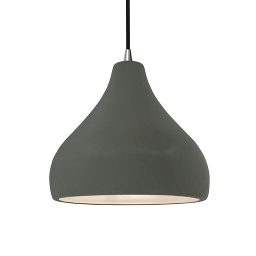 Justice Designs - CER-6563-PWGN-NCKL-BKCD - One Light Pendant - Radiance - Pewter Green