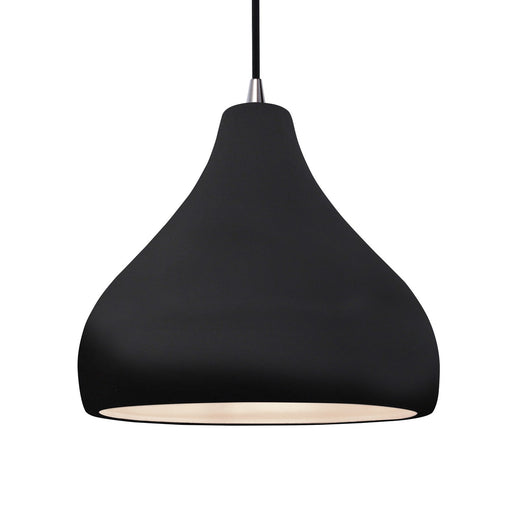 Justice Designs - CER-6565-BLK-NCKL-BKCD - One Light Pendant - Radiance - Gloss Black