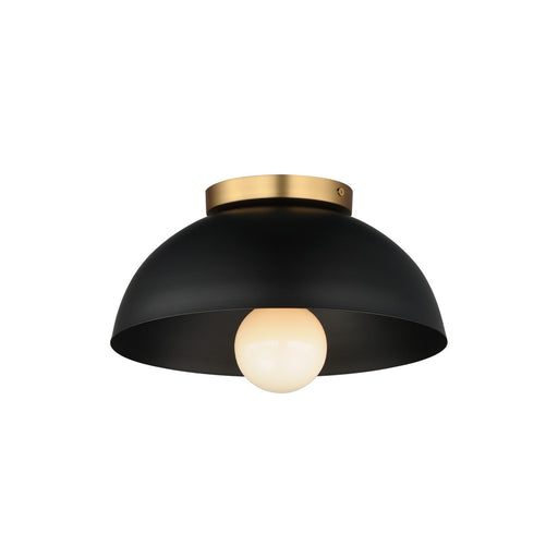 Maxim - 10020BKNAB - One Light Flush Mount - Thelonious - Black / Natural Aged Brass