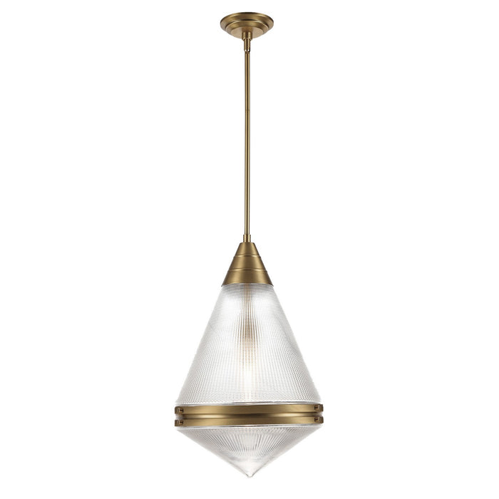 Maxim - 10395PRNAB - One Light Pendant - Hargreaves - Natural Aged Brass