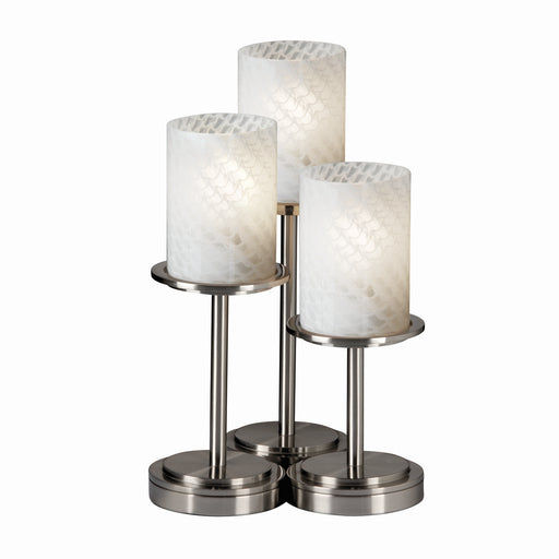 Justice Designs - FSN-8797-10-WEVE-NCKL - Three Light Table Lamp - Fusion - Brushed Nickel