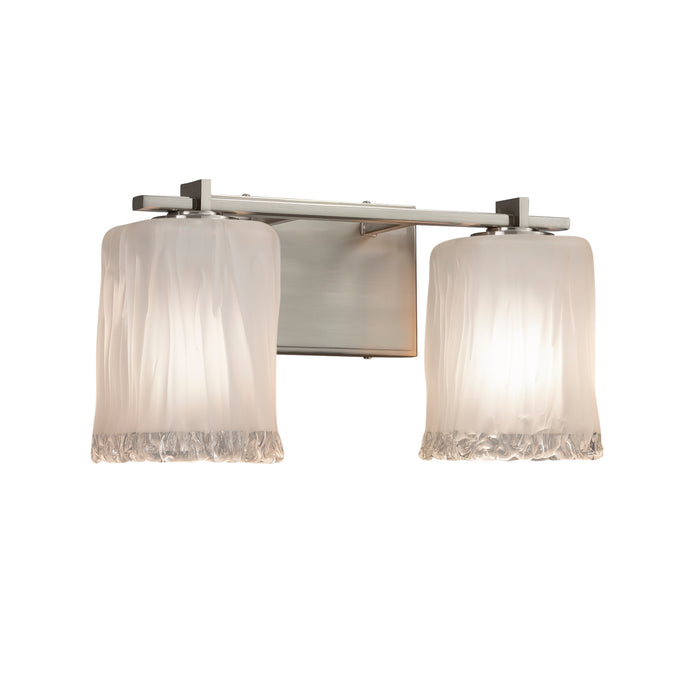 Justice Designs - GLA-8442-26-WTFR-NCKL - Two Light Bath Bar - Veneto Luce - Brushed Nickel