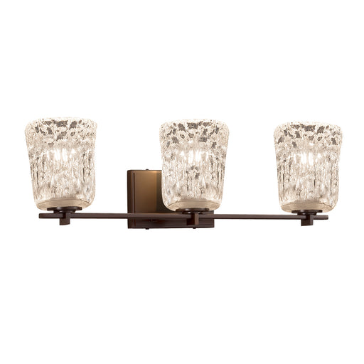 Justice Designs - GLA-8443-16-CLRT-DBRZ - Three Light Bath Bar - Veneto Luce - Dark Bronze