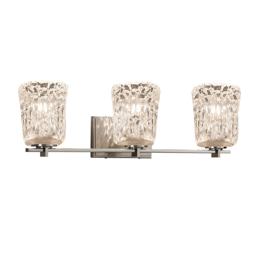 Justice Designs - GLA-8443-16-CLRT-NCKL - Three Light Bath Bar - Veneto Luce - Brushed Nickel