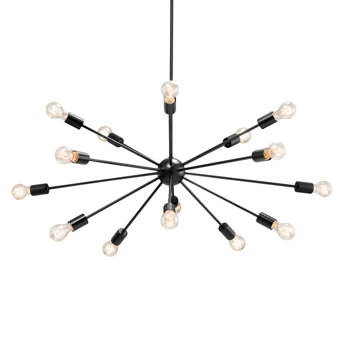 Justice Designs - NSH-8027-MBLK - 15 Light Chandelier - Axion - Matte Black