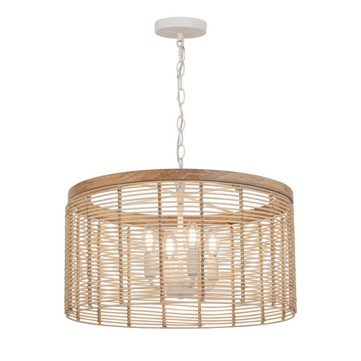 Maxim - 22445NAEC - Four Light Pendant - Vannerie - Ecru