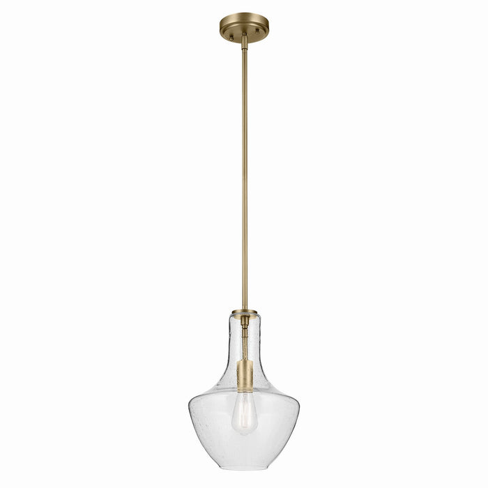 Kichler - 42141NBRCS - One Light Pendant - Everly - Brushed Natural Brass