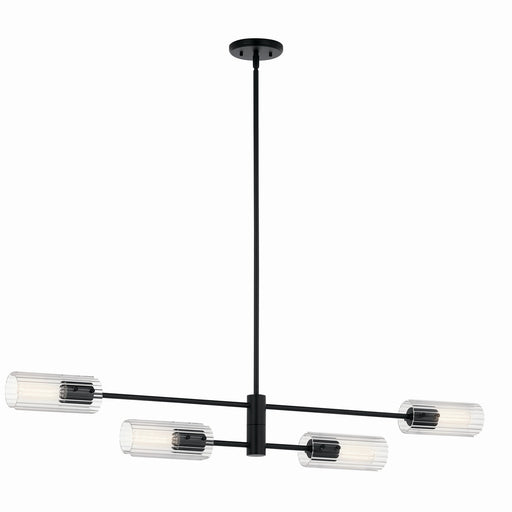 Kichler - 52681BK - Four Light Linear Chandelier - Velestino - Black