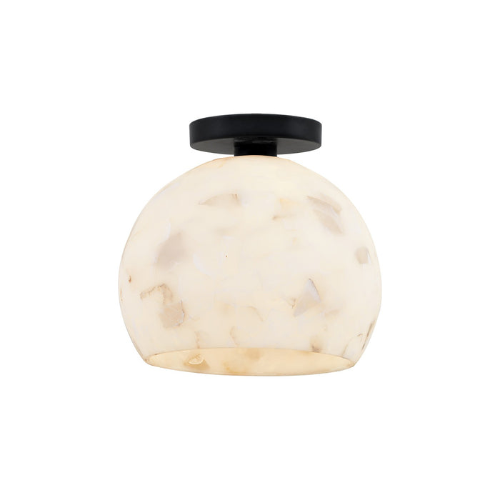 Justice Designs - ALR-6353-MBLK - One Light Semi-Flush Mount - Alabaster Rocks! - Matte Black