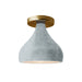 Justice Designs - CER-6380-CONC-BRSS - One Light Semi-Flush Mount - Radiance - Concrete