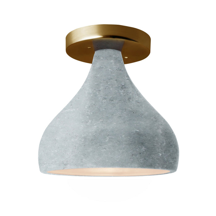 Justice Designs - CER-6383-CONC-BRSS - One Light Semi-Flush Mount - Radiance - Concrete