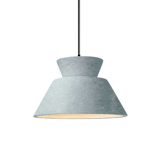 Justice Designs - CER-6420-CONC-MBLK-BKCD - One Light Pendant - Radiance - Concrete