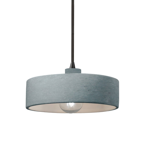 Justice Designs - CER-6460-CONC-MBLK-BKCD - One Light Pendant - Radiance - Concrete