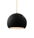 Justice Designs - CER-6530-BKMT-ABRS-BEIG-TWST - One Light Pendant - Radiance - Gloss Black w/ Matte White