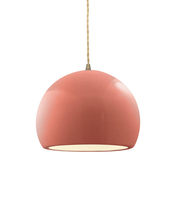 Justice Designs - CER-6530-BSH-ABRS-BEIG-TWST - One Light Pendant - Radiance - Gloss Blush